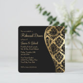 repetitief diner, Gold Leaf Kijk Damask Scroll Kaart (Staand voorkant)