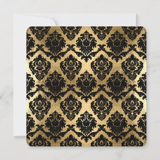 repetitief diner, Gold Leaf Kijk Damask Scroll Kaart (Achterkant)