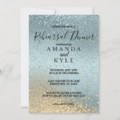 repetitief diner in blauw en goudglitter kaart (Voorkant)