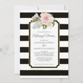 repetitief diner Striped Modern Floral faux Gold Kaart