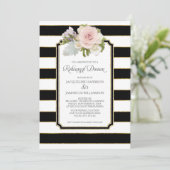 repetitief diner Striped Modern Floral faux Gold Kaart (Staand voorkant)