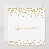 repetitief Dinner Gold Faux Glitter Confetti White Kaart (Achterkant)
