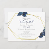 repetitief | Modern Deep Indigo Blue and Gold Kaart (Voorkant)