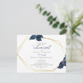 repetitief | Modern Deep Indigo Blue and Gold Kaart (Staand voorkant)