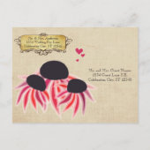 repetitief roze Paarse wilde bloemen Uitnodiging Briefkaart (Achterkant)