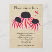 repetitief roze Paarse wilde bloemen Uitnodiging Briefkaart (Voorkant)