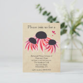 repetitief roze Paarse wilde bloemen Uitnodiging Briefkaart (Staand voorkant)