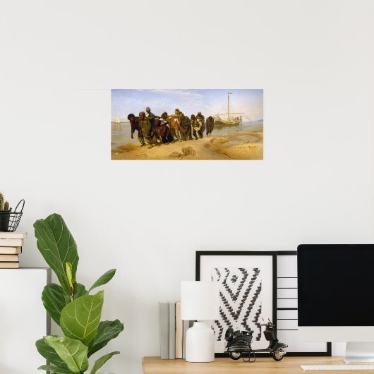 Repin - Barge - vrachtwagenchauffeurs op het vaste Poster (Thuiskantoor)