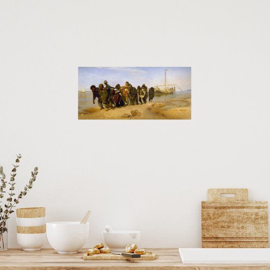 Repin - Barge - vrachtwagenchauffeurs op het vaste Poster (Keuken)