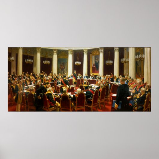Repin - Ceremonie bij de opening van de Staatsraad Poster (Voorkant)