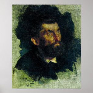 Repin - Hoofd van een man 1885 Poster