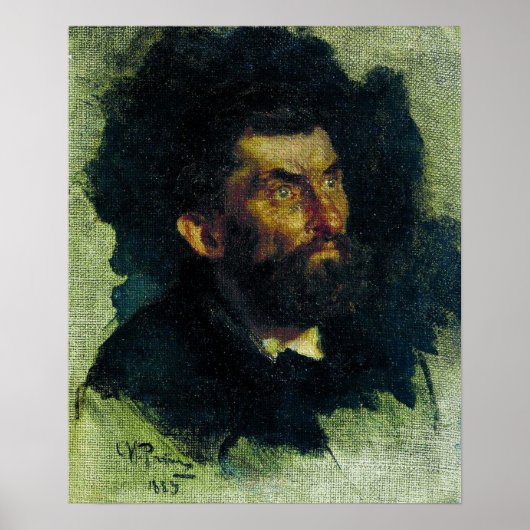 Repin - Hoofd van een man 1885 Poster (Voorkant)