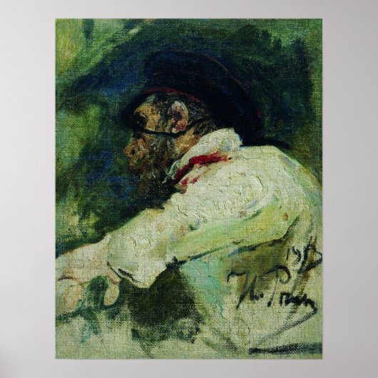 Repin - Man met witte jas 1913 Poster (Voorkant)