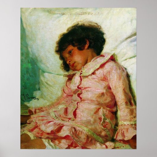 Repin - Nadya Repina 1881 Poster (Voorkant)