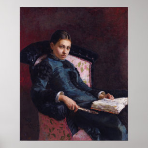 Repin - Vera Repina, 1878 vrouw van kunstenaars Poster