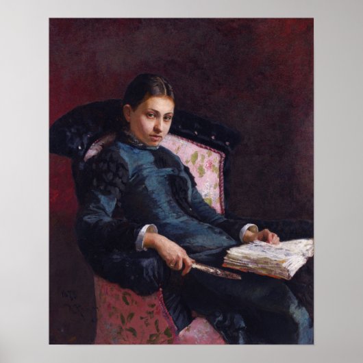 Repin - Vera Repina, 1878 vrouw van kunstenaars Poster (Voorkant)