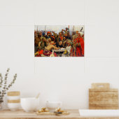 Repin - Zaporozhians reageren op de sultan Mahmud Poster (Keuken)
