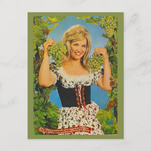 Replica  adverteren, Beiers meisje, druiven Briefkaart (Voorkant)