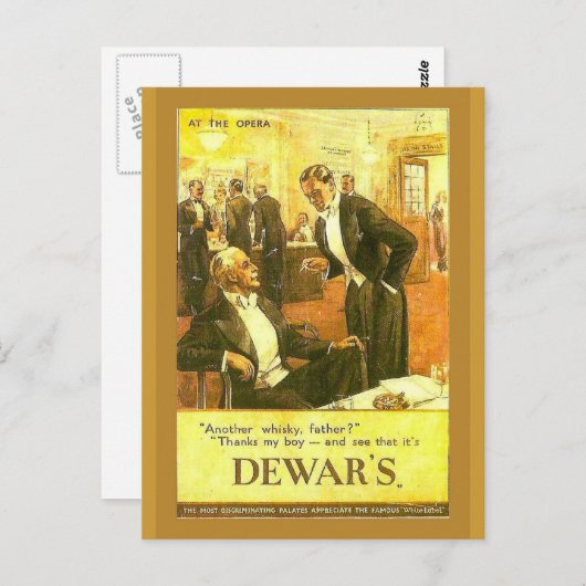 Replica  adverteren, Dewar's Whisky Briefkaart (Voorkant / Achterkant)