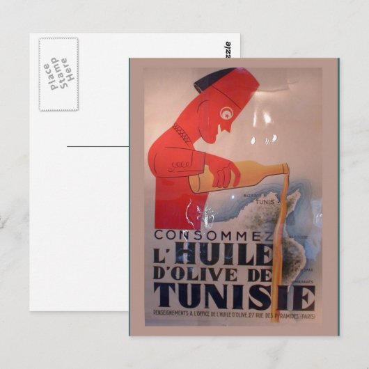 Replica adverteren, L'Huile de Tunesie Briefkaart (Voorkant / Achterkant)