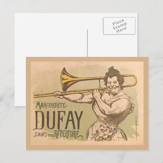 Replica  adverteren, Margeurite Dufay Briefkaart (Voorkant / Achterkant)