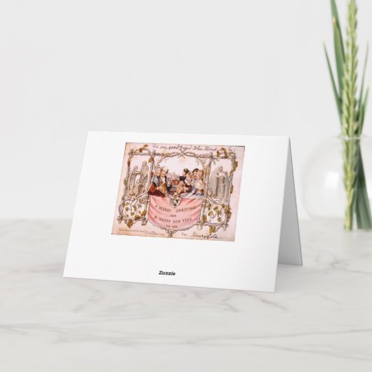 Replica, Antiek Eerste Kerstkaart, 1843, Feestdagen Kaart (Achterkant)