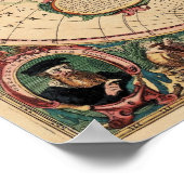 Replica Antiek Map van het Wereld Poster (Hoek)