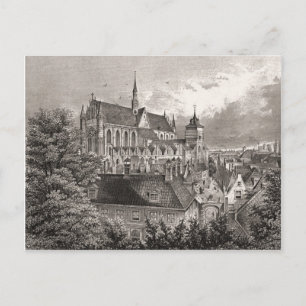 Replica antiek print, Leiden Briefkaart