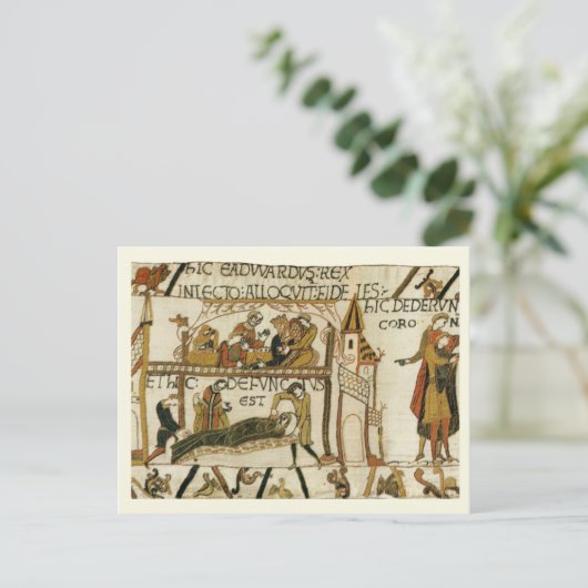 Replica  briefkaart, Bayeaux Tapestry Briefkaart (Staand voorkant)