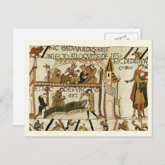 Replica  briefkaart, Bayeaux Tapestry Briefkaart (Voorkant / Achterkant)