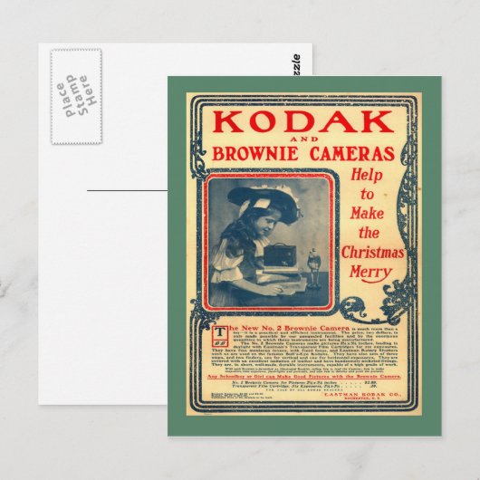 Replica  briefkaart, Kodak Brownie Cameras Briefkaart (Voorkant / Achterkant)