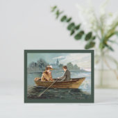 Replica  briefkaart, Lovers in een boot Briefkaart (Staand voorkant)