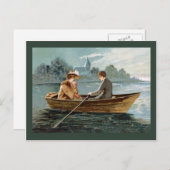 Replica  briefkaart, Lovers in een boot Briefkaart (Voorkant / Achterkant)