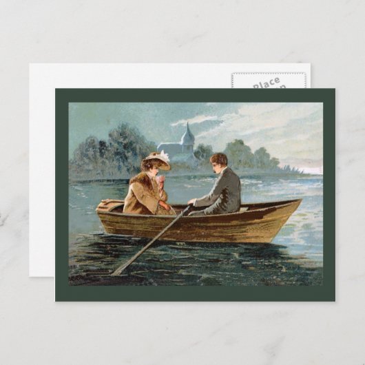 Replica briefkaart, Lovers in een boot Briefkaart (Voorkant / Achterkant)