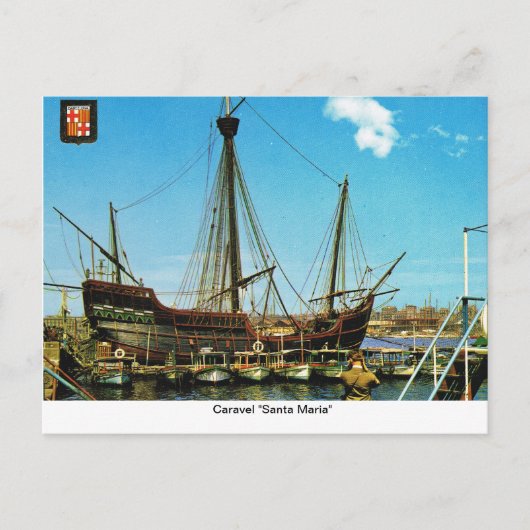 Replica Caravel, "Santa Maria " Briefkaart (Voorkant)