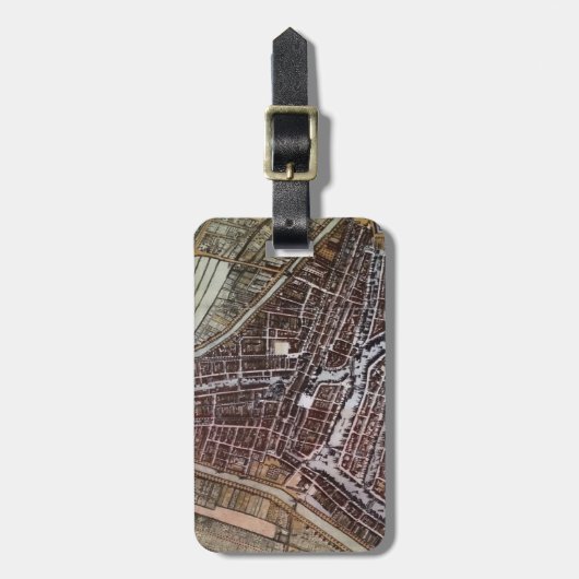 Replica City map of Rotterdam 1652 Bagagelabel (Voorkant verticaal)