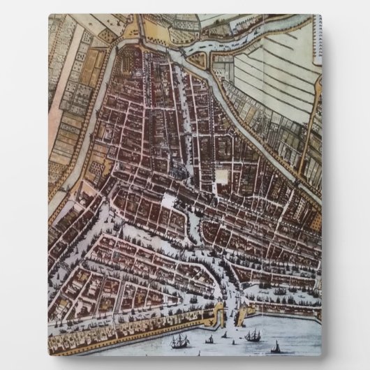 Replica City map of Rotterdam 1652 Fotoplaat (Voorkant)