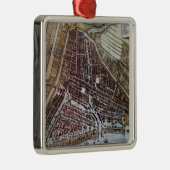 Replica City map of Rotterdam 1652 Metalen Ornament (Rechts)