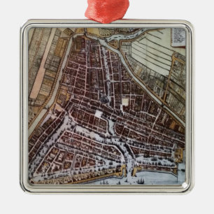 Replica City map of Rotterdam 1652 Metalen Ornament