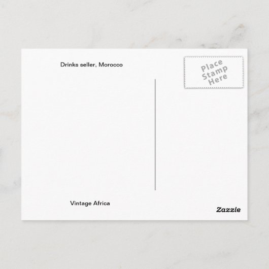 Replica  Drink verkoper, Marokko Briefkaart (Achterkant)