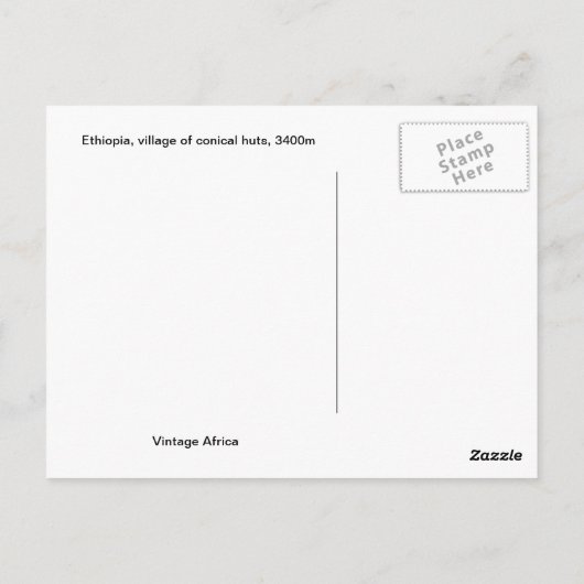 Replica  Ethiopië, dorp conische huts Briefkaart (Achterkant)