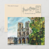 Replica  France, Parijs, Notre Dame Briefkaart (Voorkant / Achterkant)