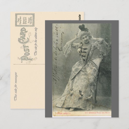 Replica  Frankrijk, Franse actrice 1900 Briefkaart (Voorkant / Achterkant)