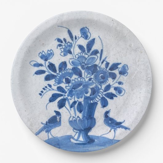  Replica Franse Country Chic Blue Delfts Pap Papieren Bordje (Voorkant)