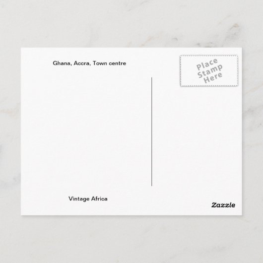 Replica  Ghana, Accra, stadscentrum Briefkaart (Achterkant)
