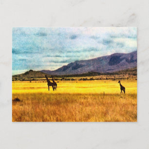 Replica Giraffe op steppen van Tanganyika Briefkaart