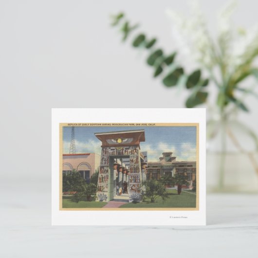 Replica of Egyptian Shrine, Rosikruisan Park Briefkaart (Staand voorkant)