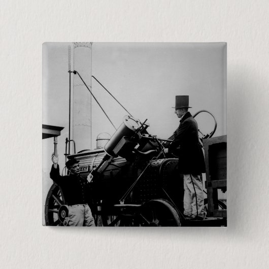 Replica of Stephenson's Rocket, 1929 Vierkante Button 5,1 Cm (Voorkant)
