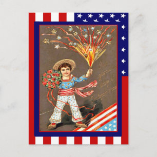 Replica  op 4 juli, Flowers firecrackers Briefkaart