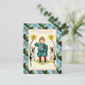 Replica Paaskaart, Een vrolijke Pasen Feestdagenkaart (Staand voorkant)